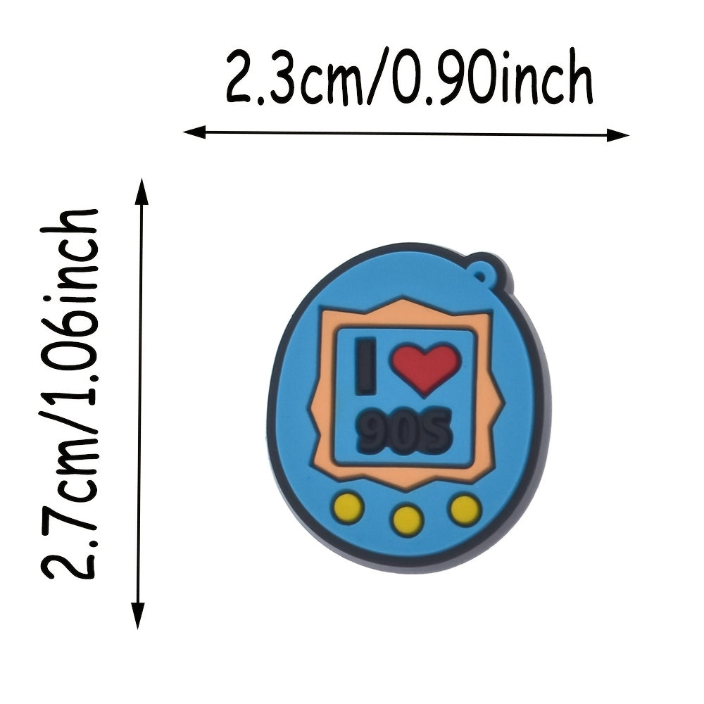 9Pcs Kids Plastic Shoelace Charms Set - 90s Theme Cartoon Decorative Accessories