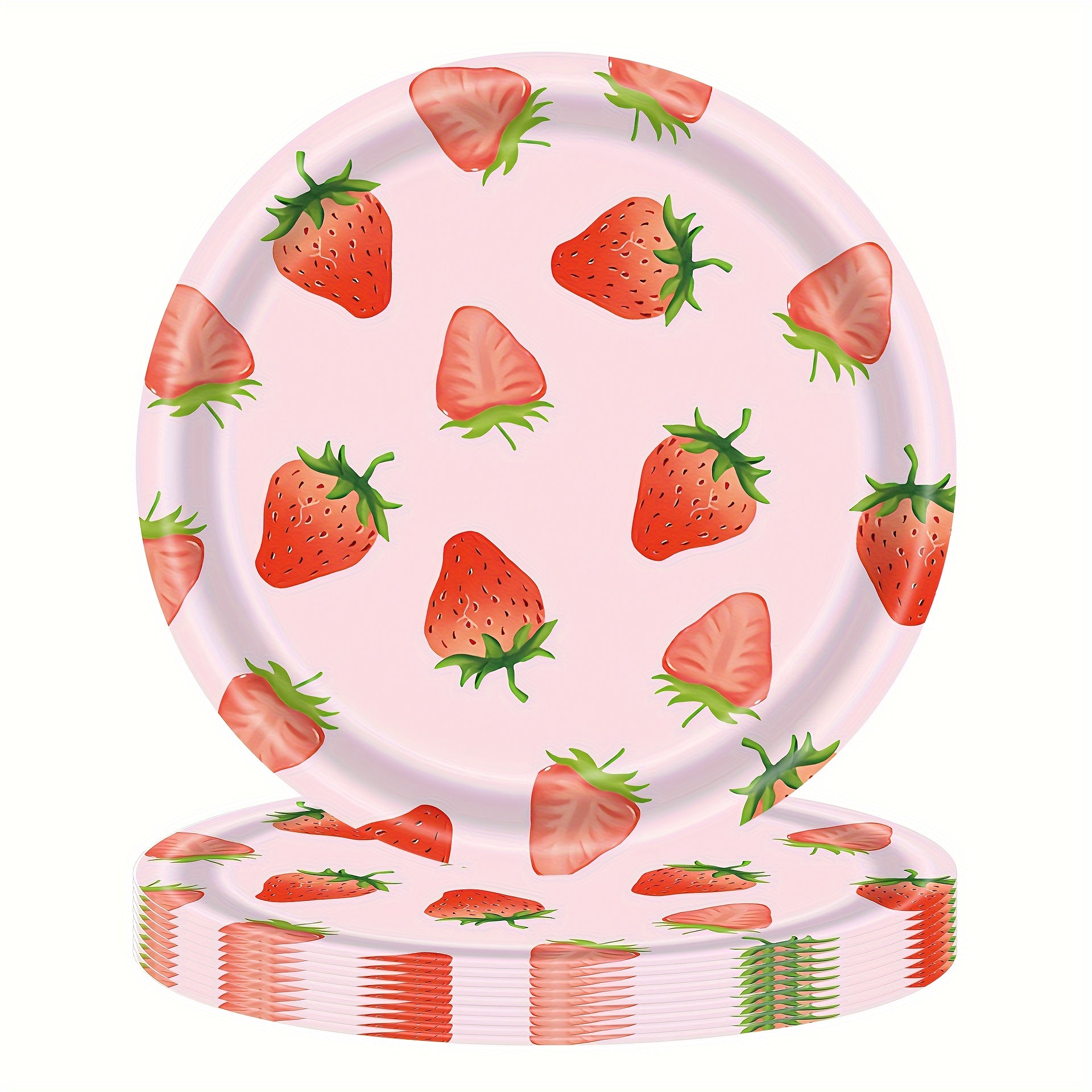 10-Donali qulupnay partiyasi uchun taqdimotlar to'plami, qog'oz plitalar, stakanlar, salfetkalar, tug'ilgan kunlar va yozgi bayramlar uchun