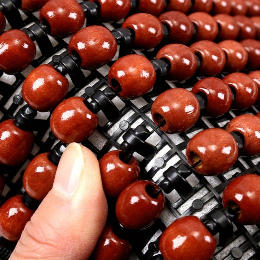 Ventilated Wooden Bead Car Seat Cushion Set for Sedan with Backrest and Support