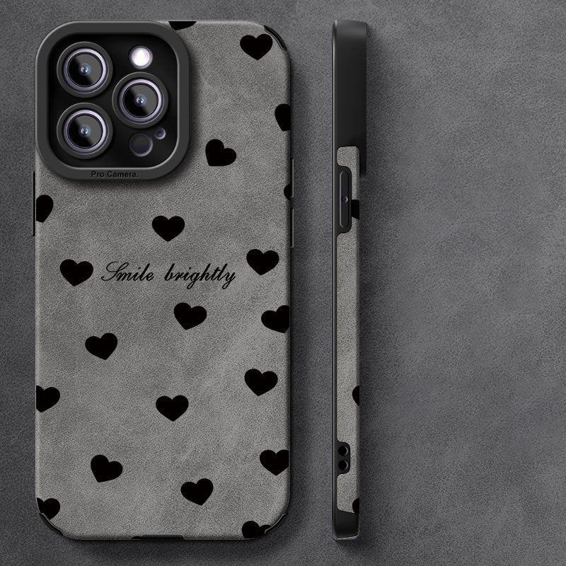 Durable TPU Phone Case with Heart Pattern for iPhone Models Stylish Protective Cover