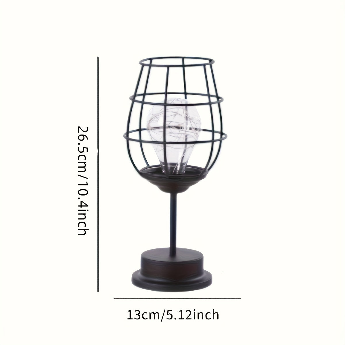 Iron Wire Cage Night Light Battery-Operated LED Table Lamp for Bedroom Living Room