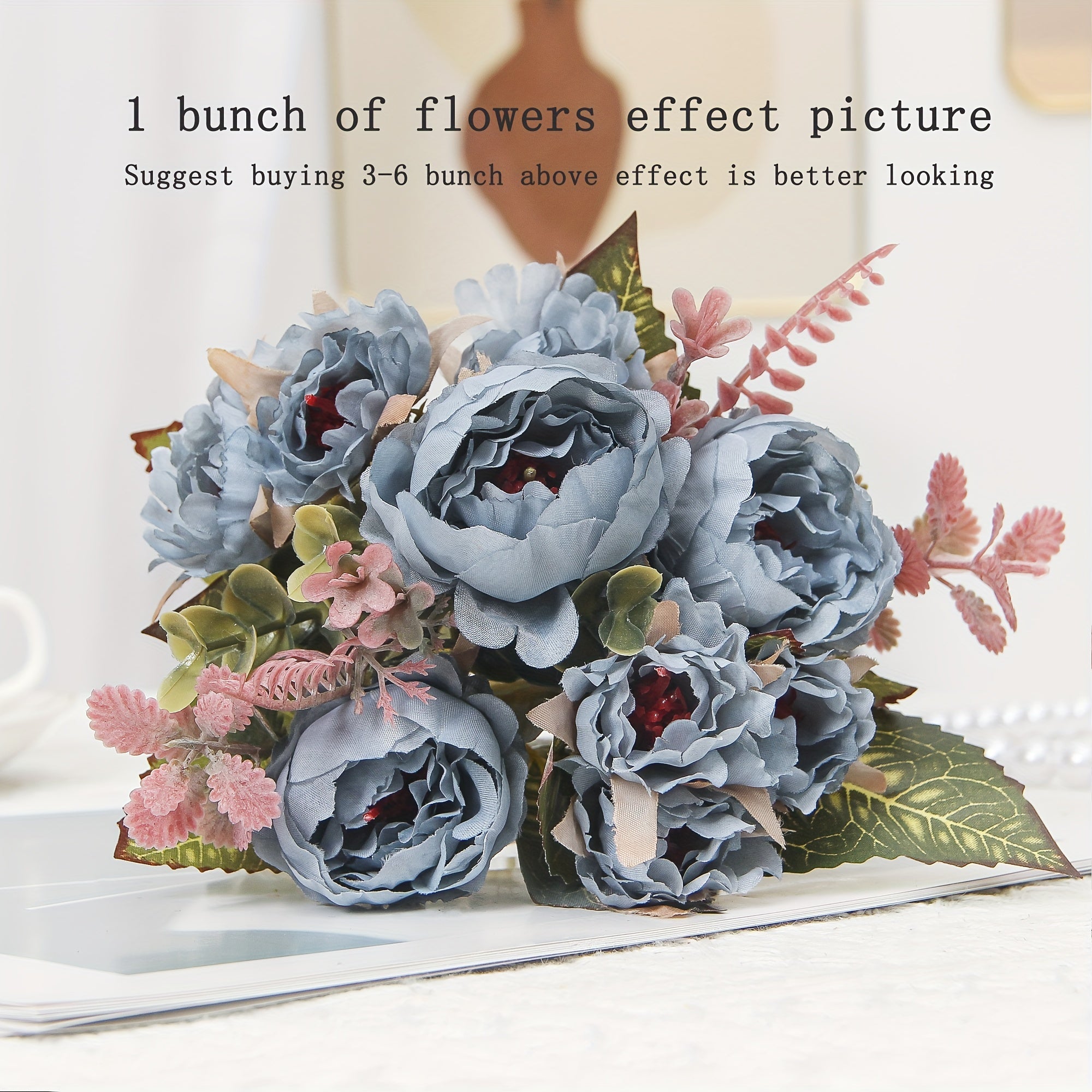 1 шт Искусственный букет пиона - Идеально подходит для DIY проектов, свадеб и декора как внутри, так и снаружи!