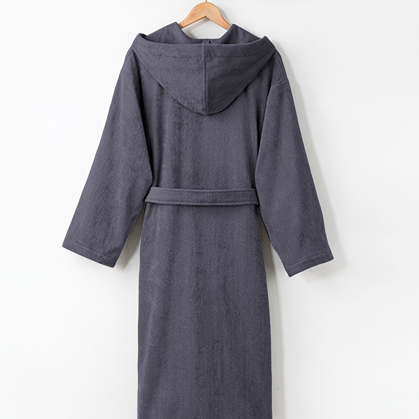 Халат с длинным рукавом и капюшоном для мужчин и женщин, из вязаной ткани, однотонный, повседневная домашняя одежда