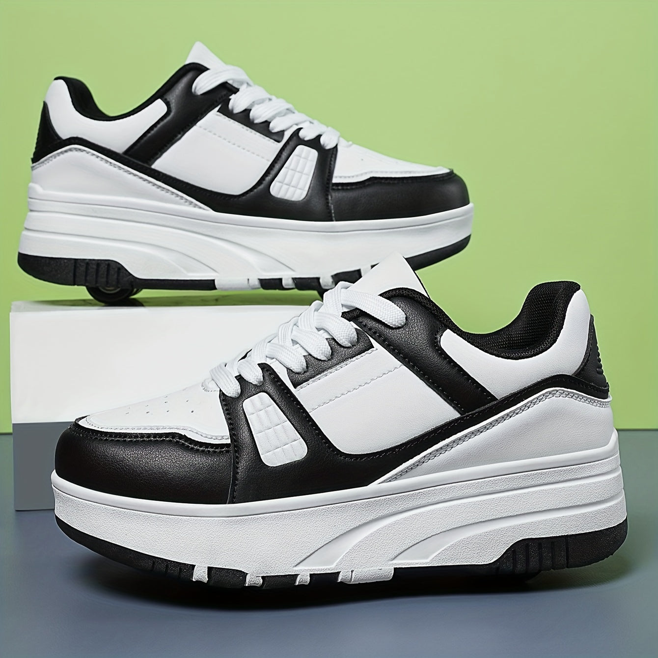 Kids Roller Skates for Girls and Boys All-Season Low Top PU Fabric Sole Sports