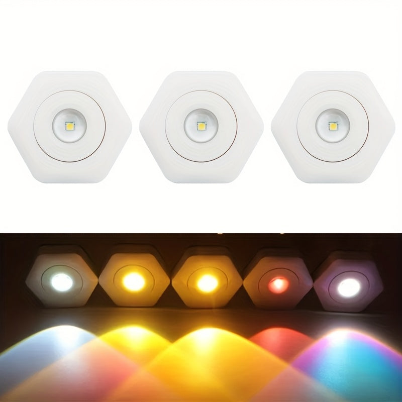 Lámpara de atardecer LED con diseño hexagonal, brillo de dos niveles, alimentada por batería para dormitorio, sala de estar, fotografía