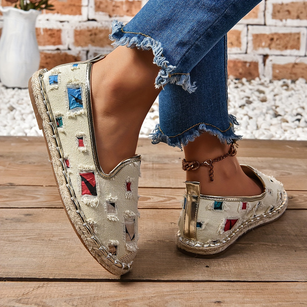 Women's Casual Woven Rope Sneakers Flat Trendy Flat Shoes