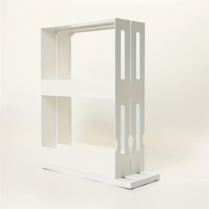 Armario giratorio multifuncional con bandeja de temporada de doble capa para organización de cocina