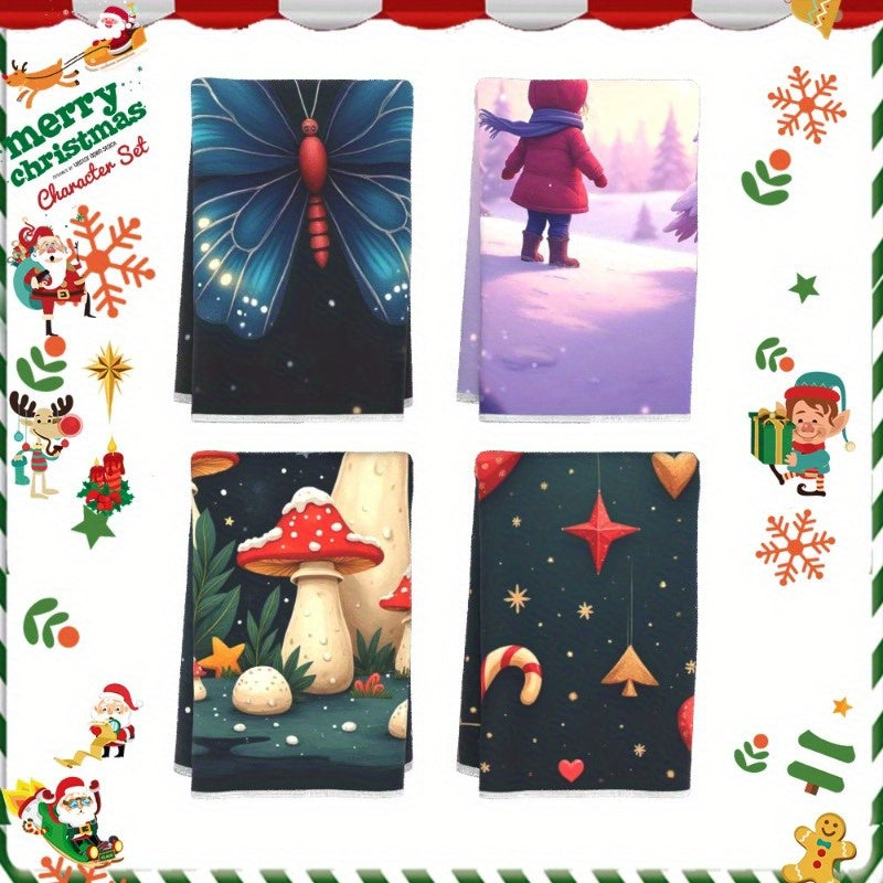 Snowman Farmhouse Decoration Set of 4, 45.72 x 66.04cm, Winter Holiday Decor