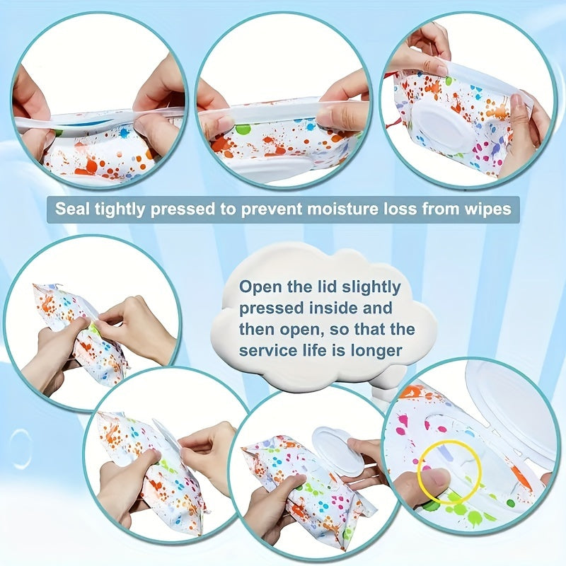 Set of 2 or 4 Reusable Wet Wipe Dispenser Bags for Travel