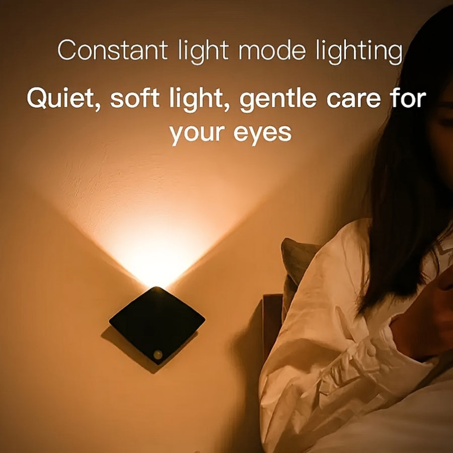 LED Night Light with Sensor, Battery Operated, Wall or Cabinet Mount, Small Night Light for Bedroom Kitchen Bathroom
