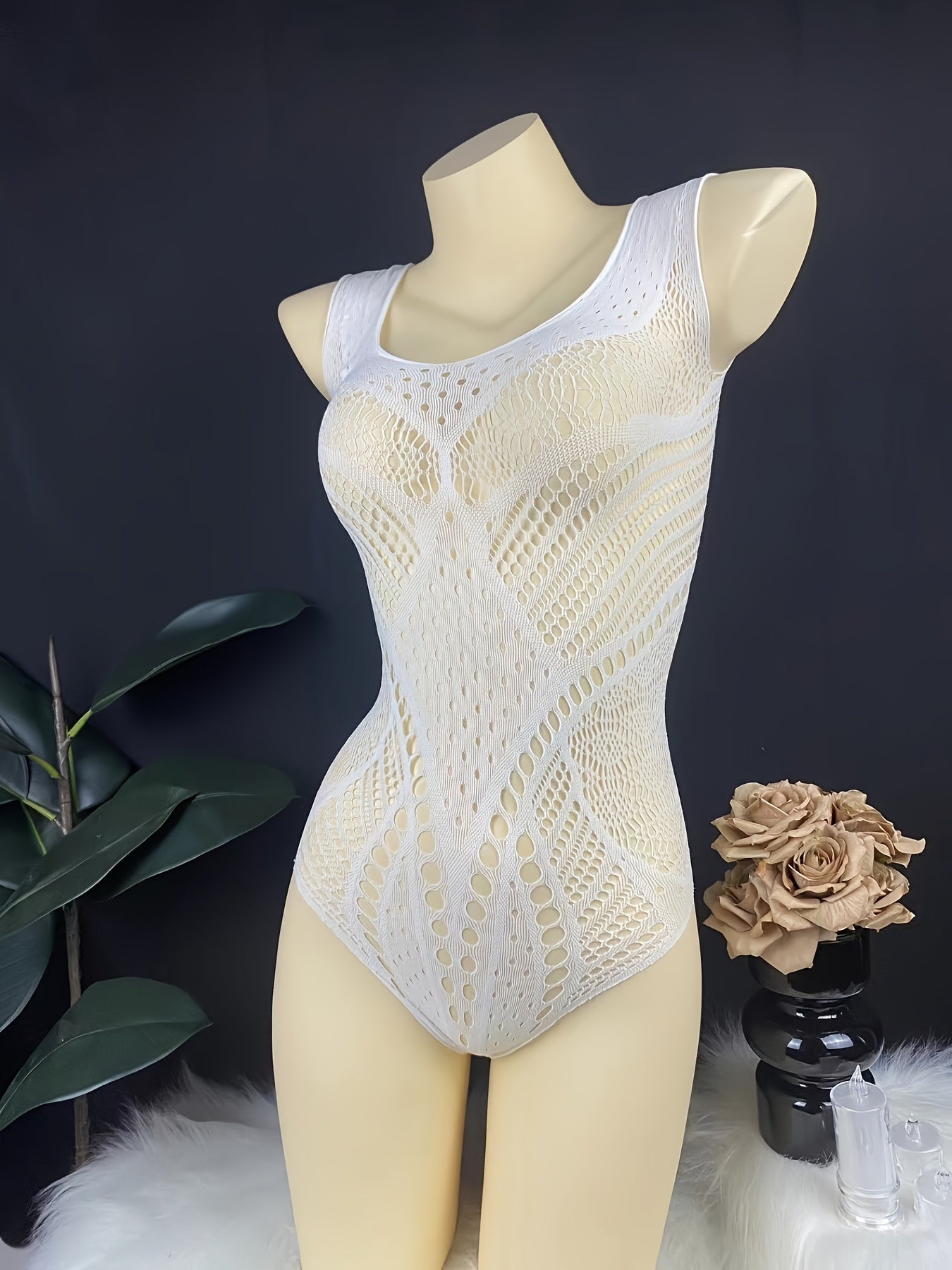 Women’s Floral Embroidered Mesh Crop Top Sexy Sheer Lingerie