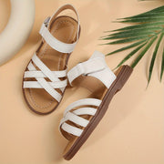 Girls' Summer Open Toe Sandals Solid Color Lightweight Breathable Casual Beach Shoes