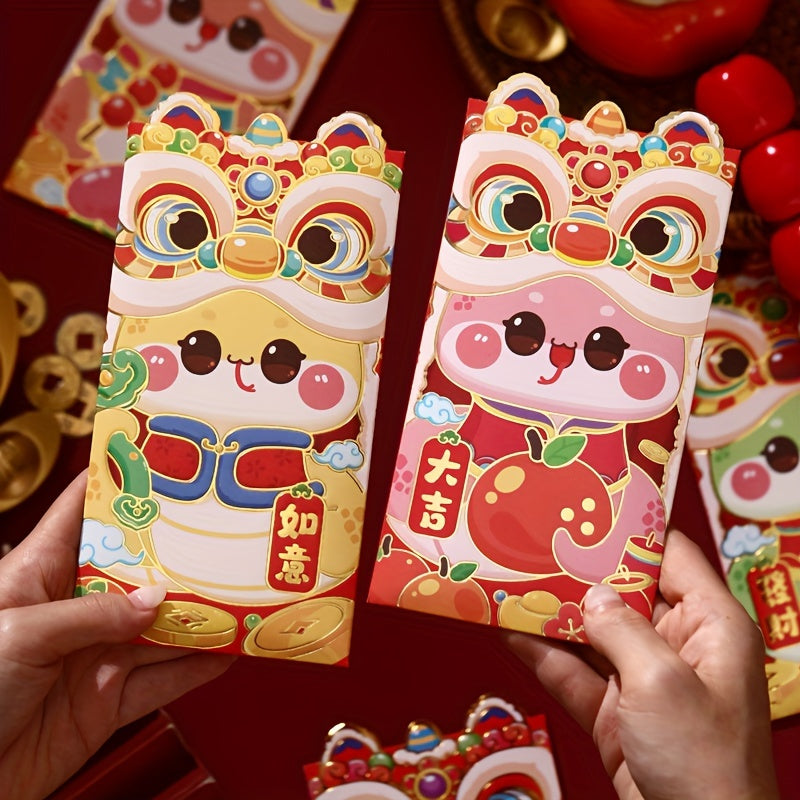 Pack of 30 Red Envelopes Chinese New Year 2025 Snake Design Lucky Money Pockets Festive Paper Gift Bags