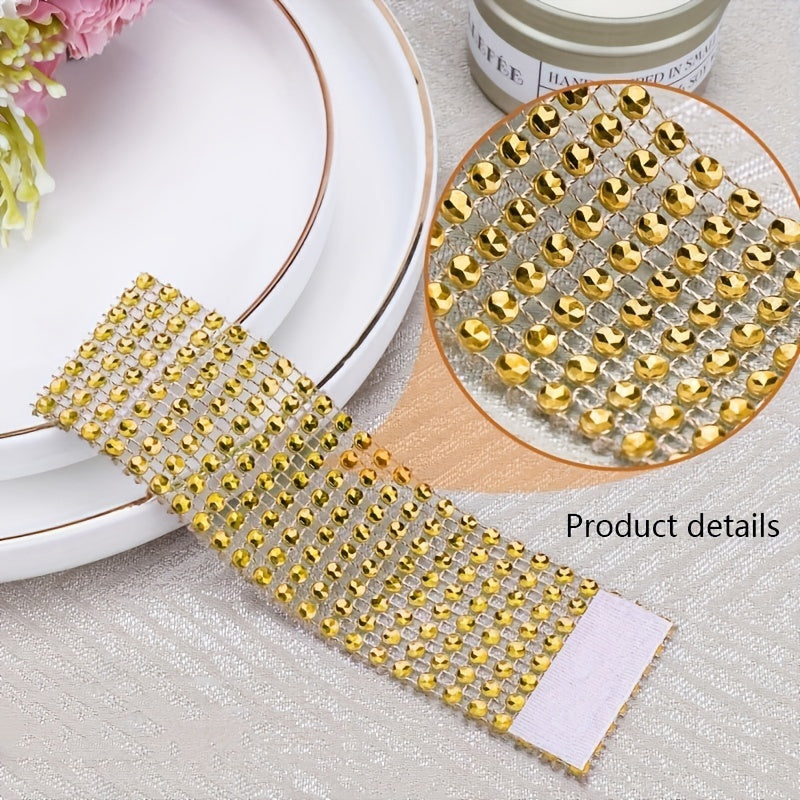 Golden Plastic Napkin Rings for Weddings Dinners Parties Table Decorations