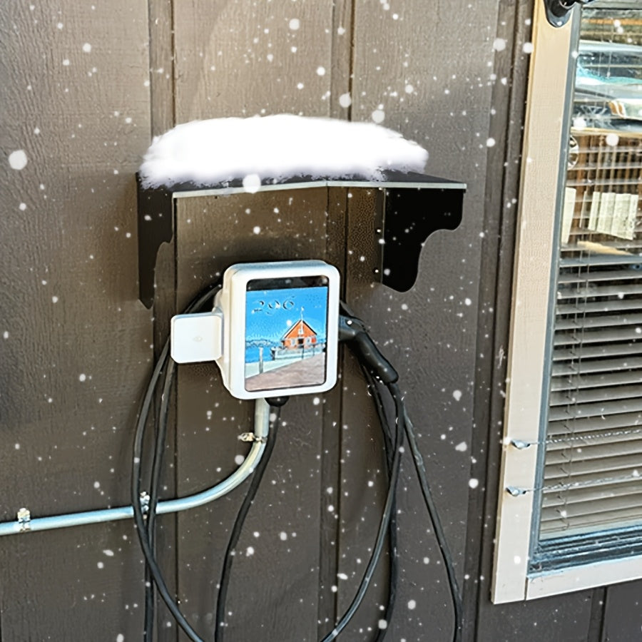Universal Weatherproof Wall-Mounted Level 1 EV Charger Cover Rain Snow Resistant Outdoor Charging Box