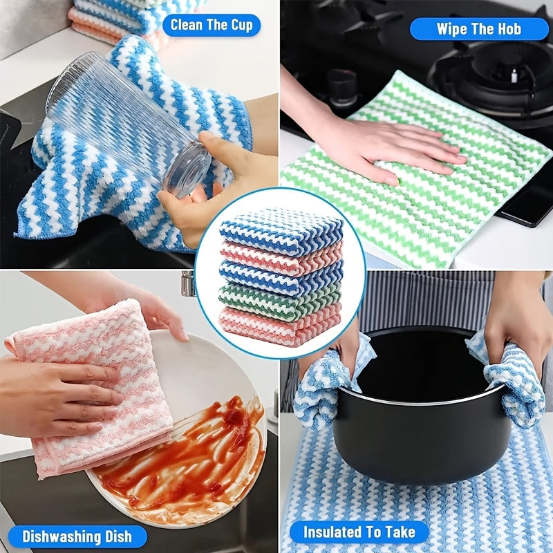 20 piezas de paños de felpa de coral, antigrasa, sin pelusas, paños de limpieza para cocina, paños de limpieza para el hogar