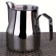 Stainless Steel Milk Frothing Pitcher with Pointed Mouth, Silver, Barista Art