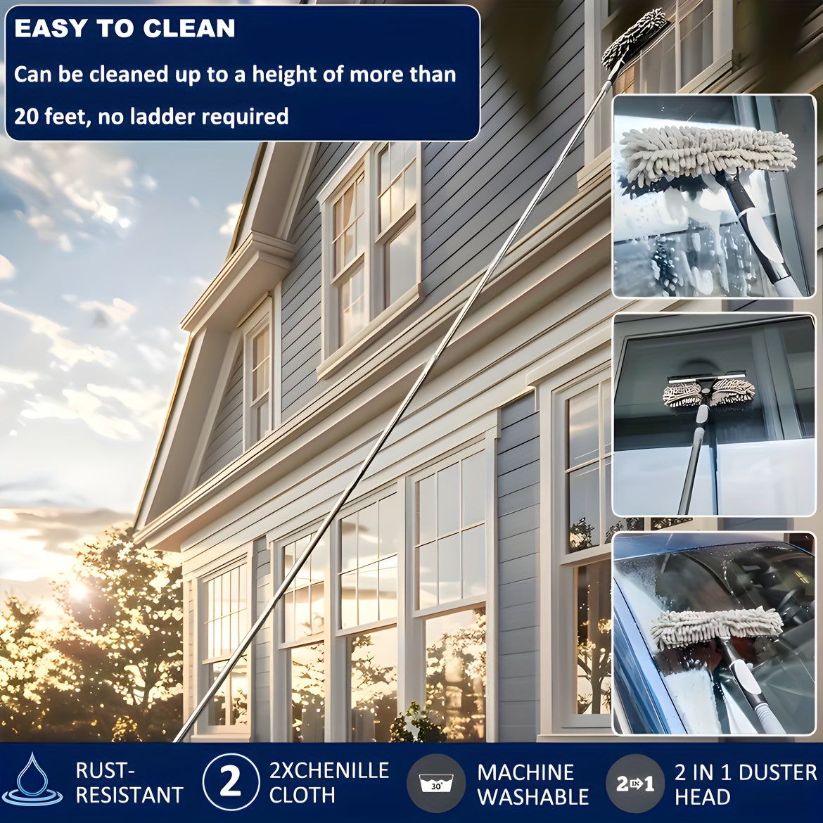 2-in-1 Шиша тозалагичи, 5 рангли вариантлар билан, юқори кўтарилган ва автоишлаш учун Chenier материал