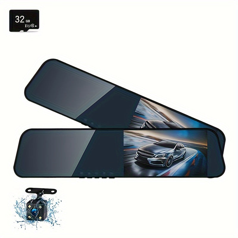 HD Dual Dash Cam 1080P Front 480P Rear Night Vision Ultra-Thin Wide-Angle