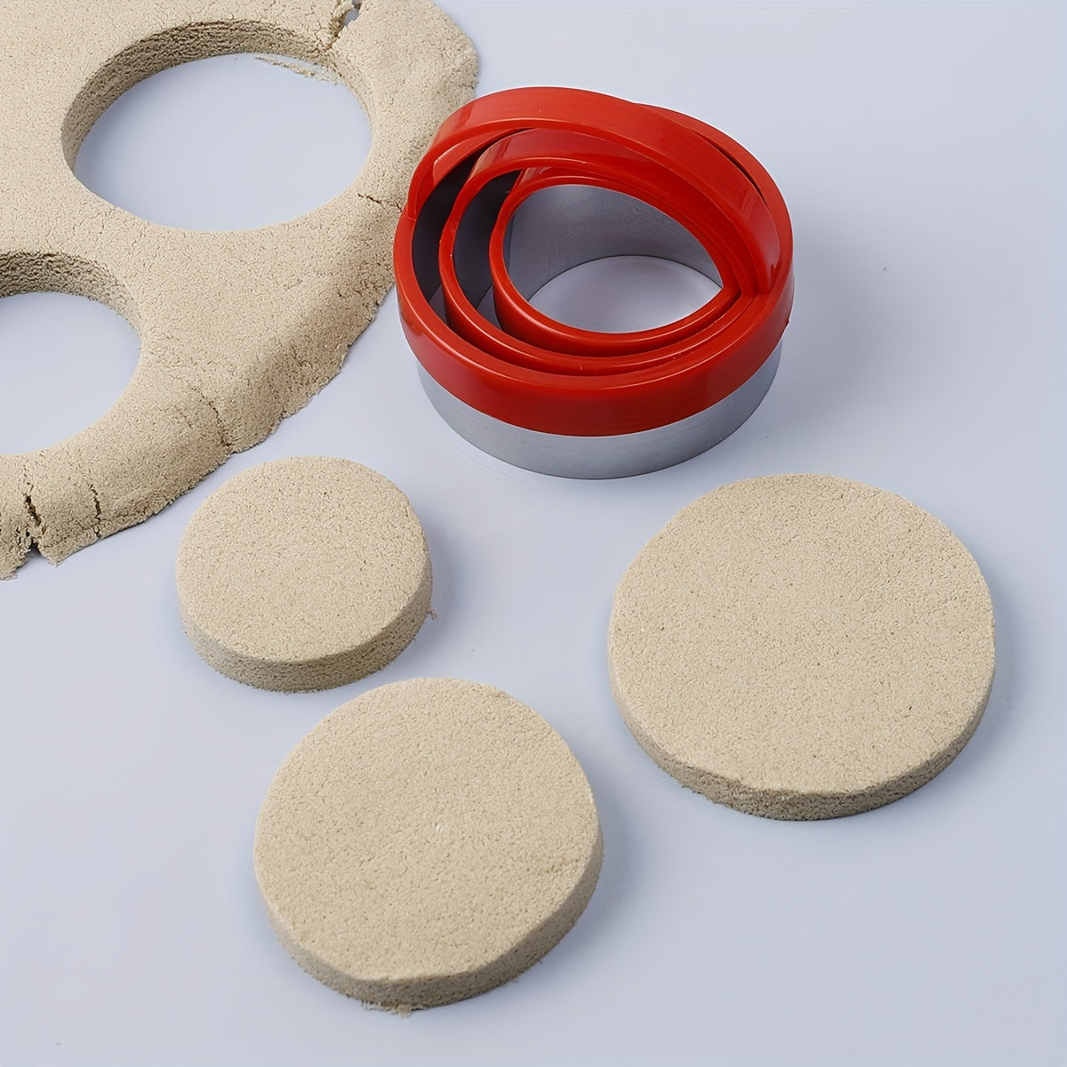 3 dumaloq zanglamaydigan po&#39;latdan yasalgan pishiriqlar to&#39;plami, pechene qoliplari, pishirish asboblari, oshxona aksessuarlari