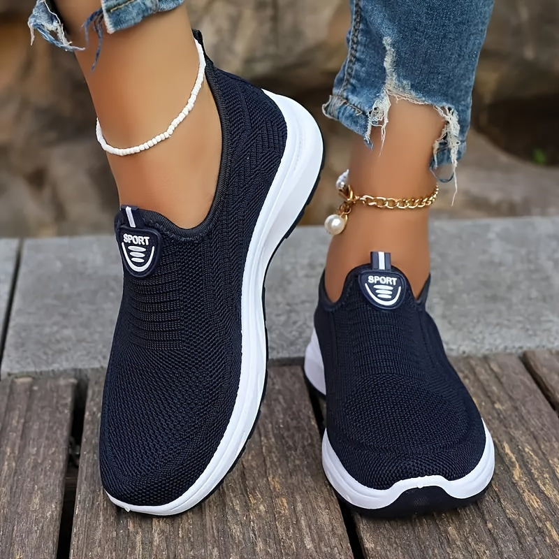 Ayollar uchun nafas oladigan slip-on sport poyabzali yengil, kundalik, dengiz bo'yoq, yozgi yurish uchun
