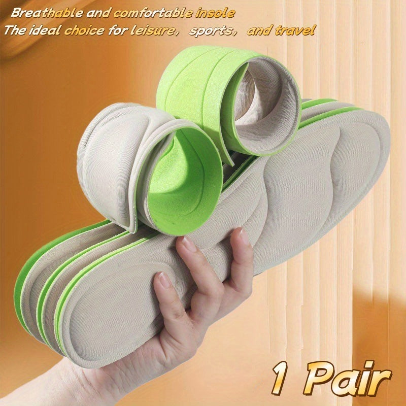 Unisex Breathable Soft Cushion Insoles for Sneakers and Heels Beige Sizes 35-45