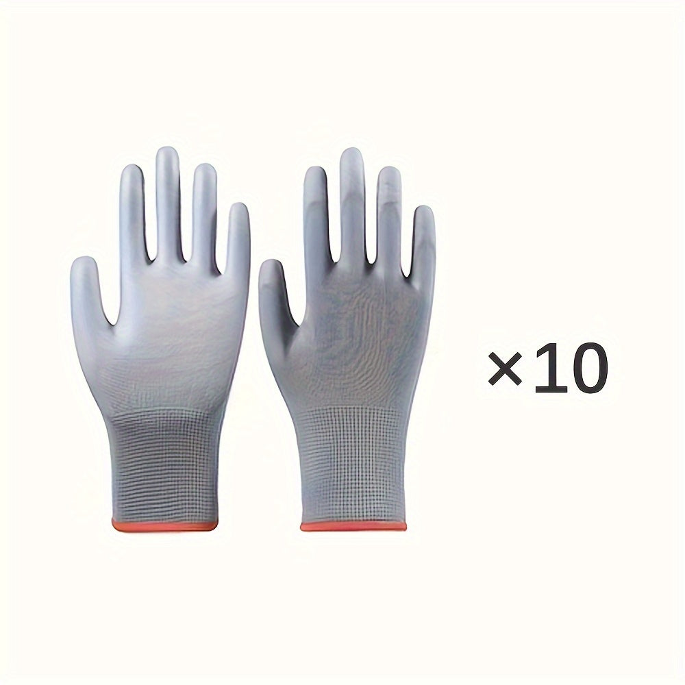 Unisex PU Coated Knitted Gloves Anti-Slip Anti-Static Gardening Work