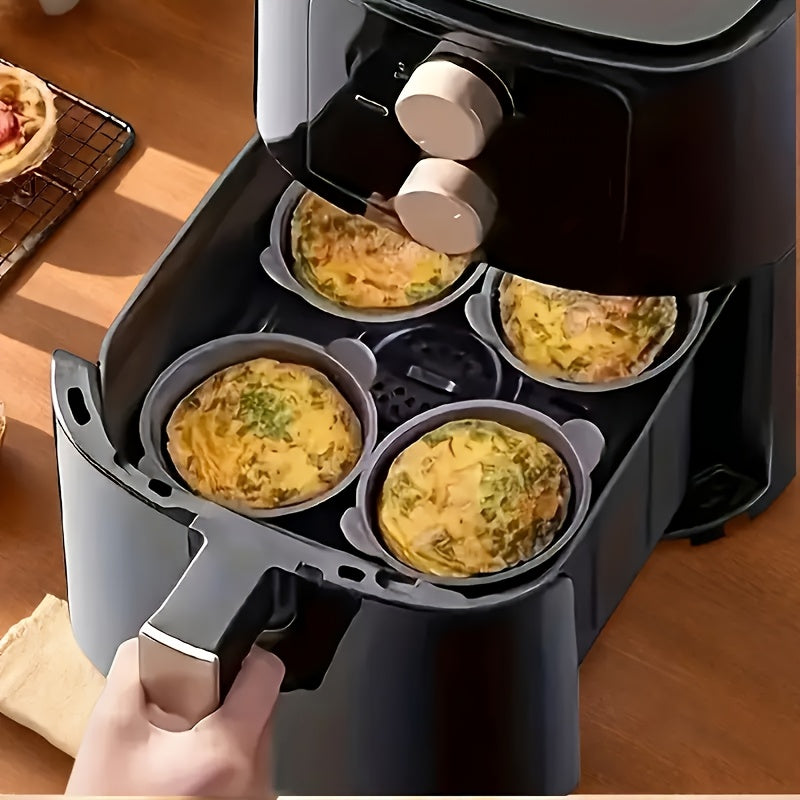 3 Pack Black Silicone Baking Ramekins for Eggs Muffins Puddings