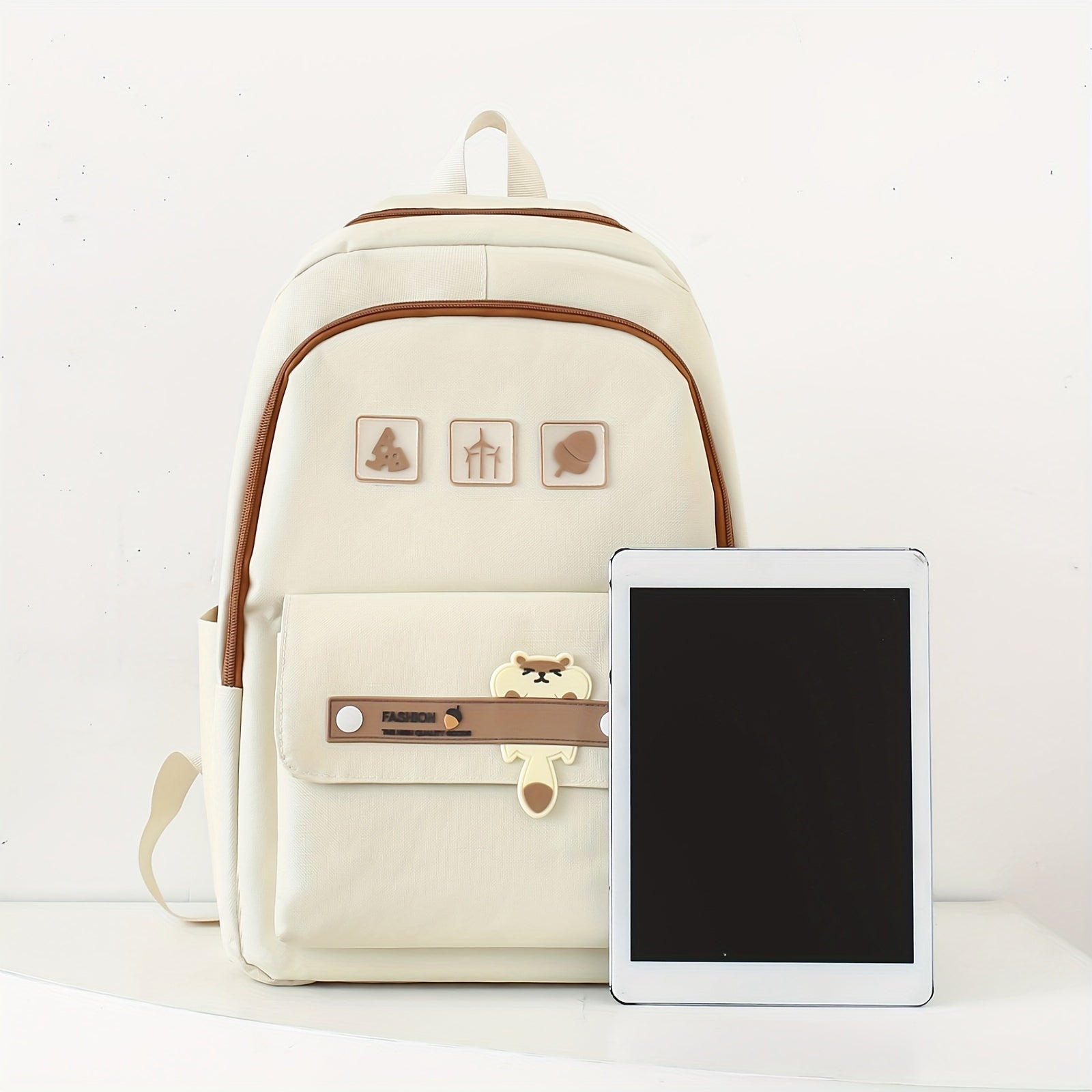 5-ta qismli multfilm maktab sumkasi to'plami, tote sumka, crossbody ruchka qutisi va chizilgan sumkasi bilan