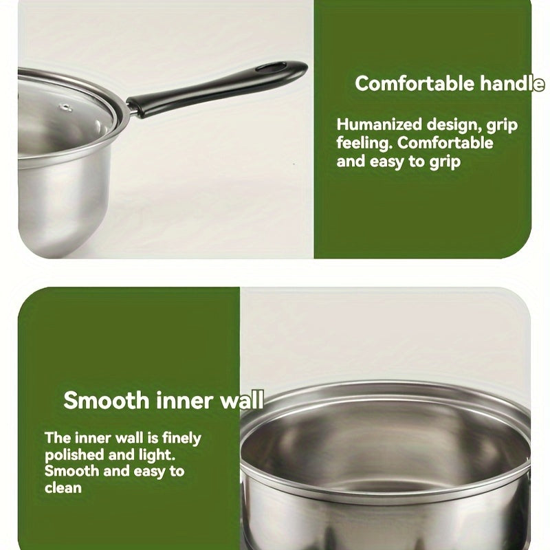 Набор кухонной утвари из нержавеющей стали, 6 предметов, с фритюрницей, молочным горшком, кастрюлей для тушения