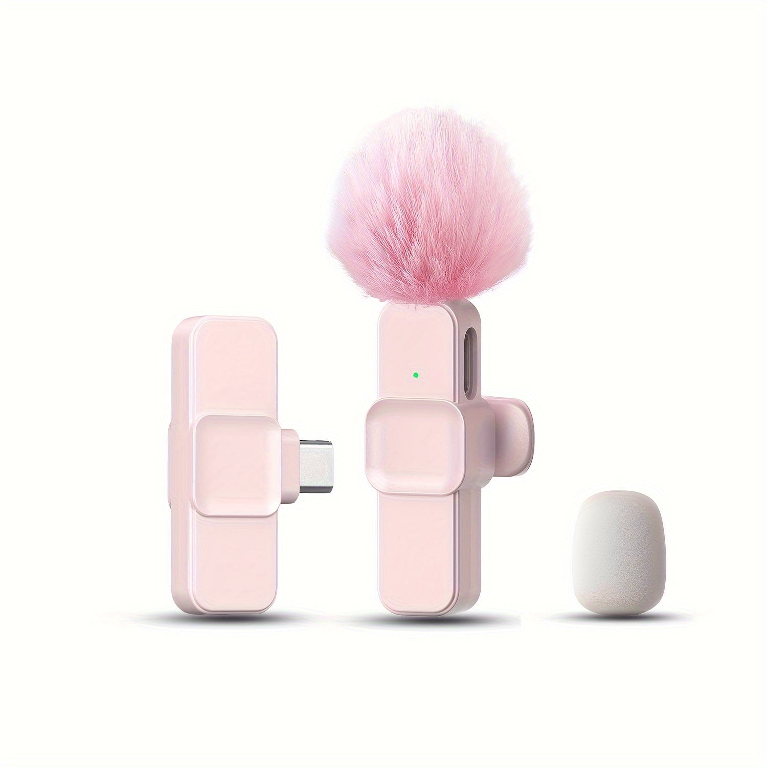 Wireless Clip-On Microphone USB-C Noise Reduction 360° Sound for Streaming Podcast Video