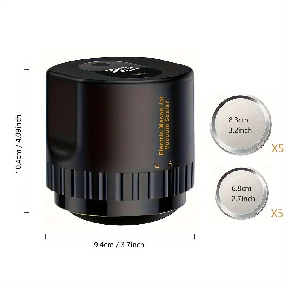USB qayta to'ldiriladigan Mason bankasi oziq-ovqat vakuum yopish uchun pompali va yopish uchun aksessuarlar bilan