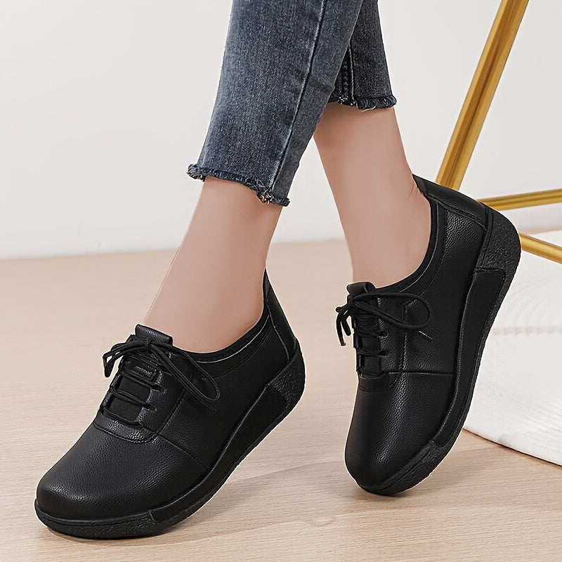 Ayollar uchun kundalik sport poyabzali, bir rangli, bog‘lamli, sirpanmaydigan, qulay oyoq kiyimlari