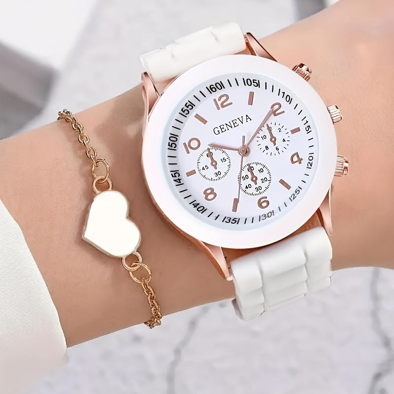 Set of 2 Silicone Wrist Watches for Teenagers with Casual Straps and Pointer Display