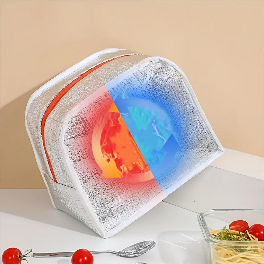 Insulated Lunch Bag for Teens and Adults Water-Resistant Polyester Foldable Zipper Closure