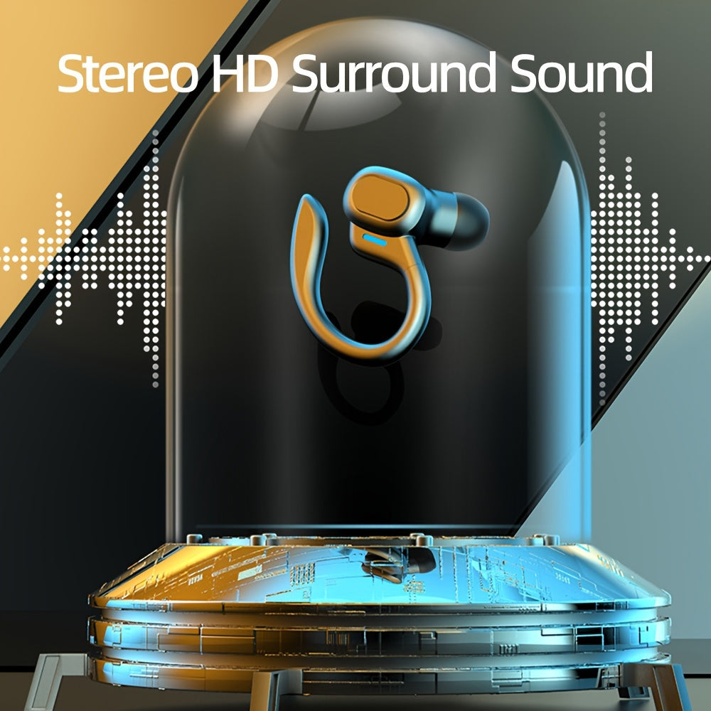 Wireless Earbuds for Running with Earhooks Noise Cancellation Bass Microphone