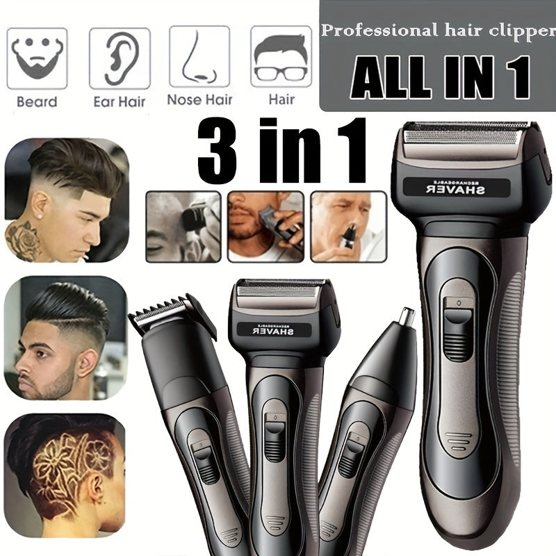 Electric Razor for Men with Precision Head USB Rechargeable Long-Lasting Battery