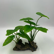 Individual Aquarium Driftwood with Green Leaves Made from ABS Material