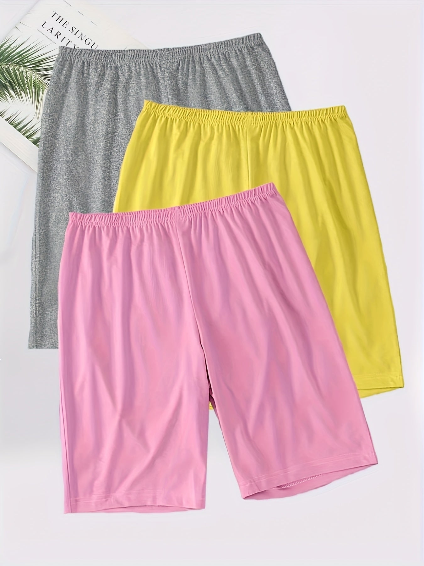 Женские шорты для сна больших размеров с эластичным поясом, универсальные для всех сезонов, 4 цвета