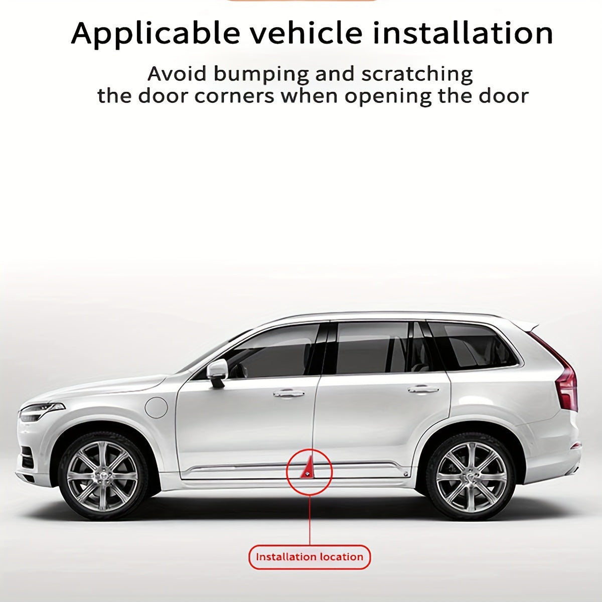 Avtomobil burchak tampon qo'riqchilari rezina uchburchakli yozuvlar o'z-o'zidan yopishadigan chizilishga qarshi himoya