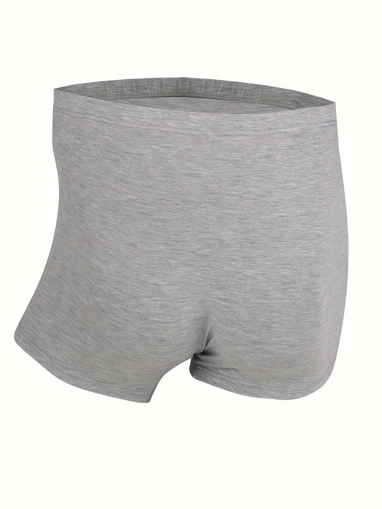 Men's Plus Size High-Waist Boxer Briefs Set 3 Pack Modal Spandex Dark Blue Gray Navy