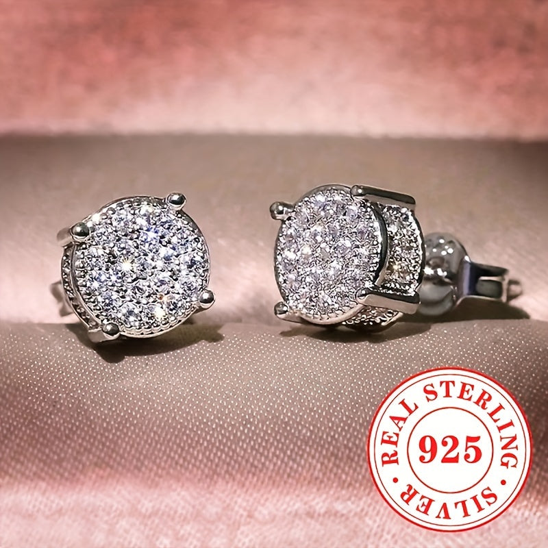 Women's Silver Earrings with Zirconia 2g Sterling Silver Jewelry