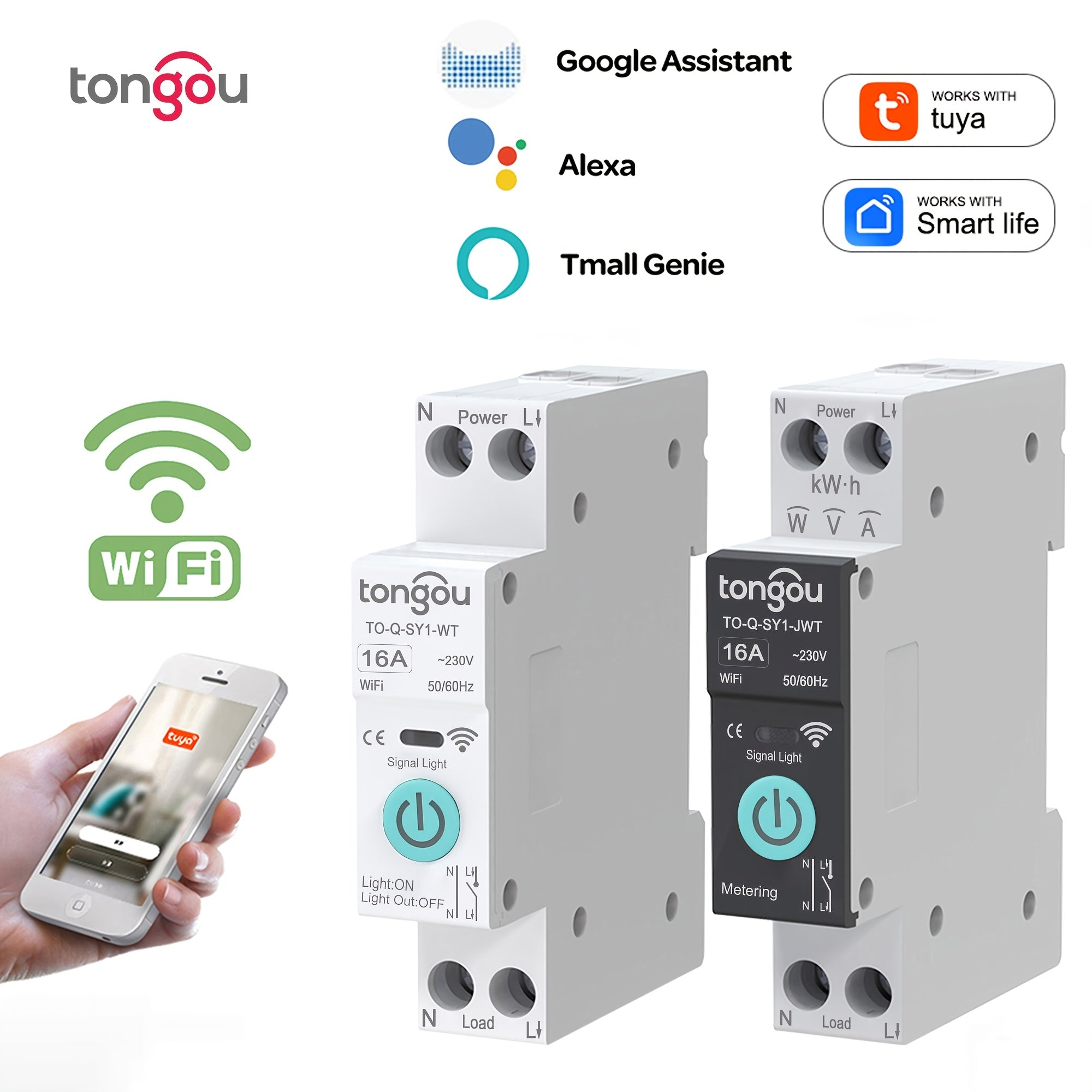 WiFi Smart Switch Breaker with Metering Timer and Countdown for Smart Home
