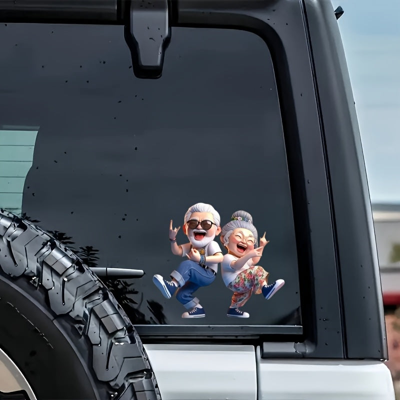 Senior Couple PVC Sticker Waterproof Vinyl Decal for Car Laptop Wall