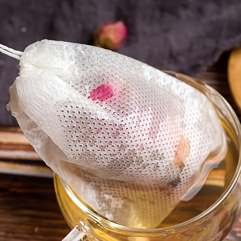 100 Disposable Tea Bags Clear Non-Woven Fabric for Home and Commercial Use