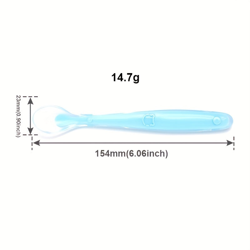 Two Packs Kids Silicone Feeding Spoons Durable Safe for 0 Year+