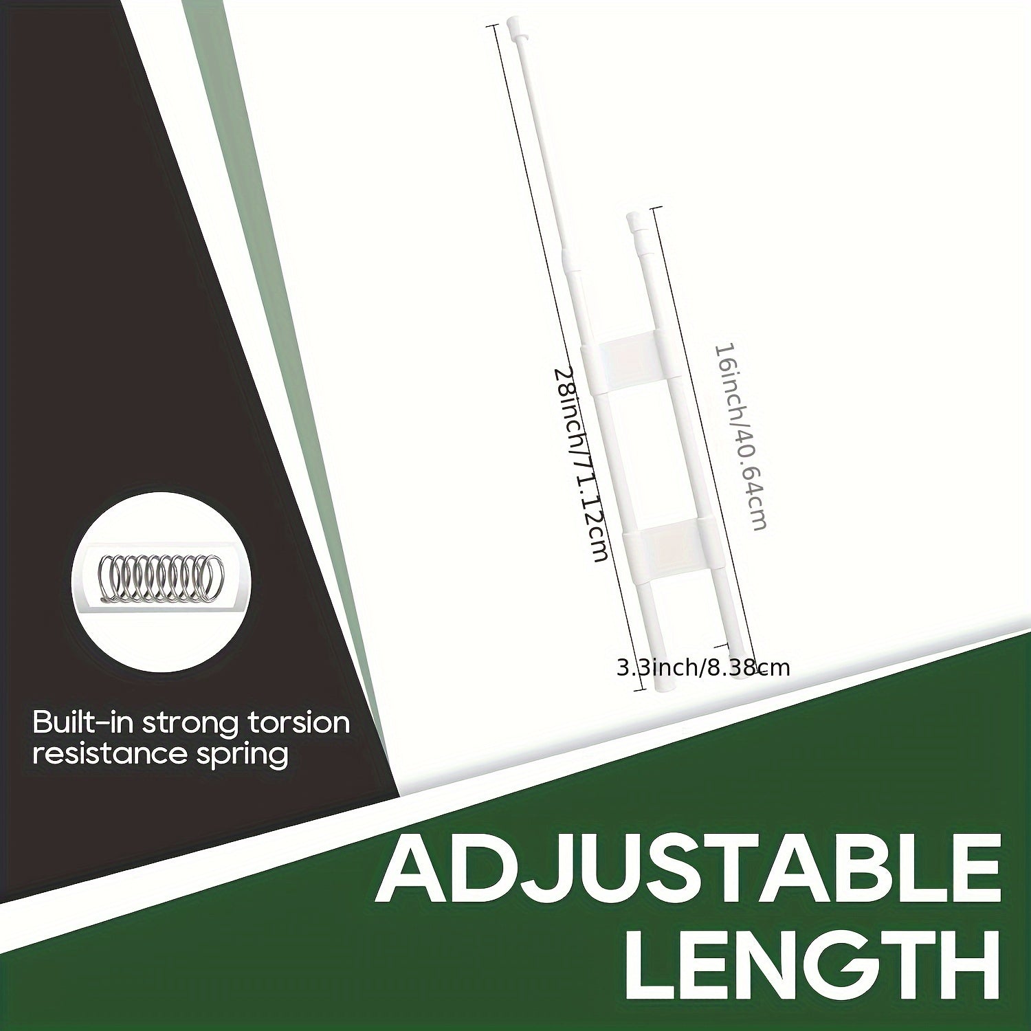 Adjustable Fridge Tension Rods 1/2/4Pcs Rust-Resistant No-Drill Storage