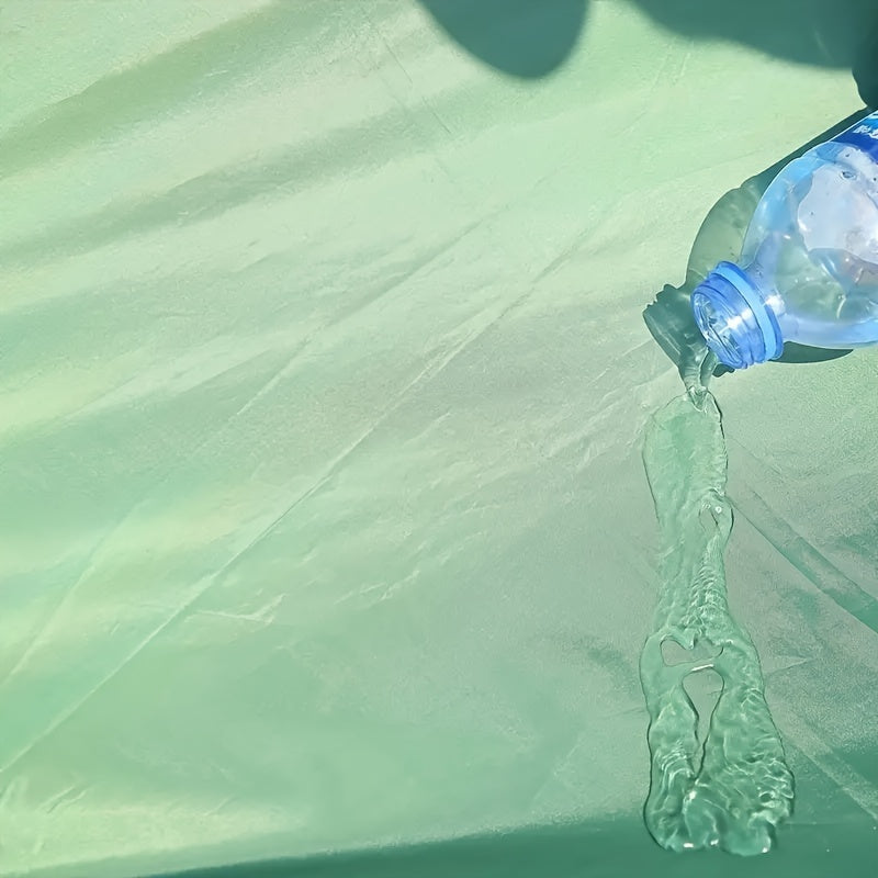 To'rtburchakli tarp chodir, 91-100% soyali darajasi bilan, lagerda, plyajda va bog'da foydalanish uchun, mustahkam polyester matodan yashil rangda tayyorlangan. Turli o'lchamlar mavjud.