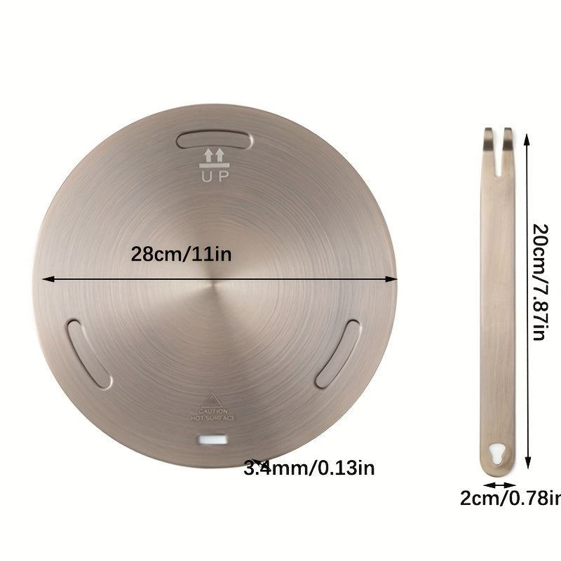 Turli xil pechlar va gaz plitalari uchun bitta bitta ro'za oltin zanglamaydigan po'latdan yasalgan issiqlik o'tkazuvchi plita. Ko'p funksiyali oshxona aksessuari.