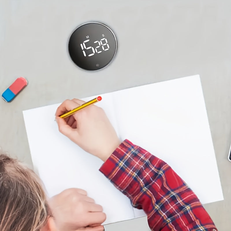 Temporizador de cocina circular con precisión de 0.01, alimentado por batería, duradero para cocinar y deportes